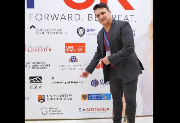 Hasan Gilani at an SI-UK recruitment fair in Pakistan