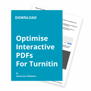 Download the Optimise Interactive PDFs for Turnitin
