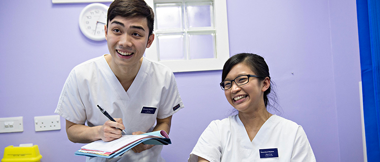 Two podiatry students